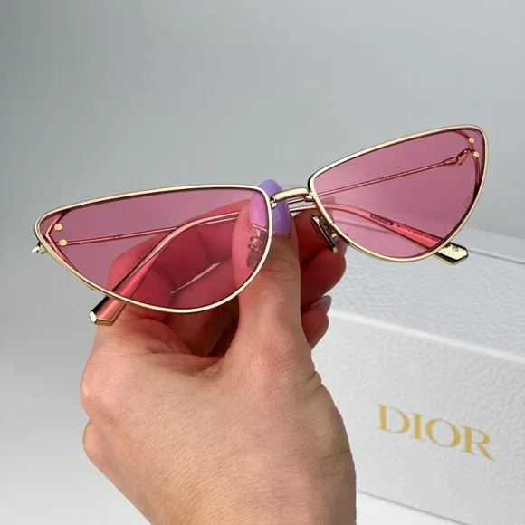Dior MISSDIOR B1U B0N0 BRAND NEW Sunglasses Gold Pink Unisex Metal Cat Eye - Picture 3 of 14